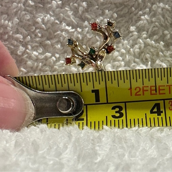 Vintage Gold Tone Reindeer Brooch Rhinestone Antlers Christmas - Picture 6 of 6